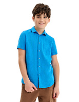 Рубашка для мальчика с коротким Лазурный