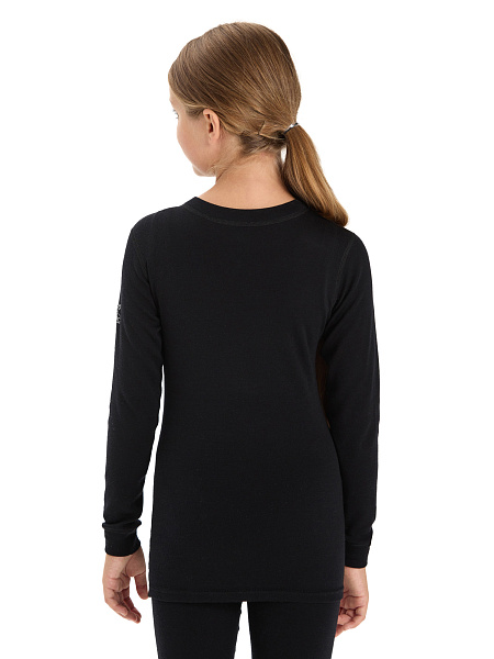 Термофутболка для девочек-подростков серии SOFT. Знак Woolmark, цвет черный, фото 5