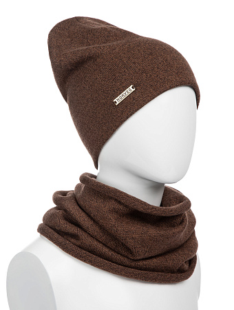 Комплект шапка и снуд из 100% шерсти мериносов, фото 1