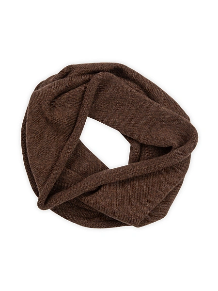 Теплый снуд из шерсти мериносов, цвет коричневый меланж, фото 2