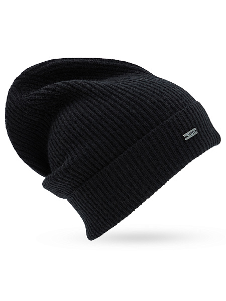 Шапка из шерсти с отворотом, цвет черный, фото 3