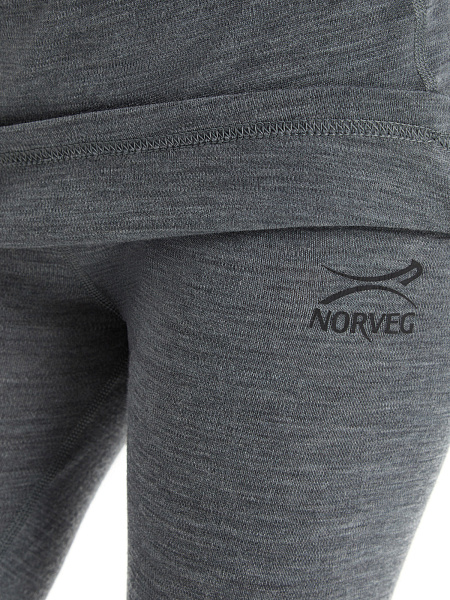 Термофутболка для девочек-подростков серии SOFT. Знак Woolmark, цвет серый меланж, фото 4