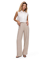 LINEN Брюки женские прямые Бежевый