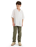 LINEN Рубашка для мальчика с коротким рукавом Белый
