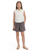 Блуза для девочки без рукавов LINEN Белый