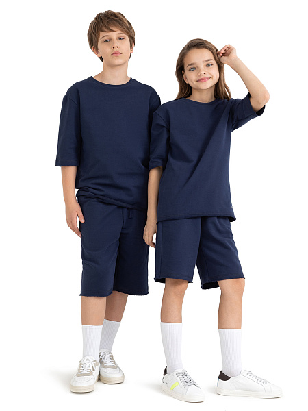 Шорты детские для девочек Cotton, цвет темно-синий, фото 6