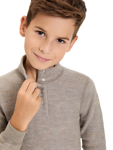 Термобелье фуфайка детская для мальчиков серии "-60°C", цвет бежевый, фото 4