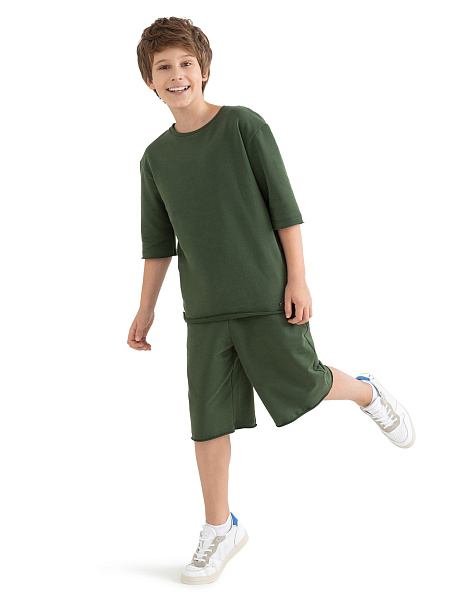 Шорты детские для мальчика Cotton, цвет олива, фото 2