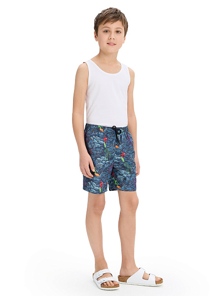 Шорты для мальчика Swimwear, цвет антрацит паттерн серферы, фото 1