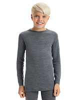 Термофутболка для мальчиков-подростков серии SOFT. Знак Woolmark Серый меланж