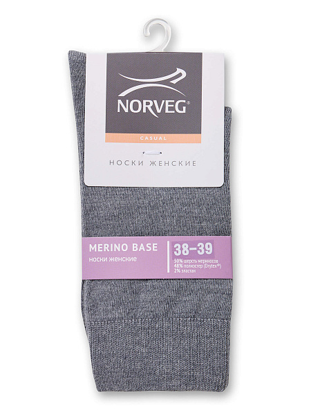 Носки женские серии Merino Base, цвет серый меланж, фото 4