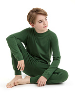 Пижама для мальчика-подростков из шерсти мериносов Темно-зеленый