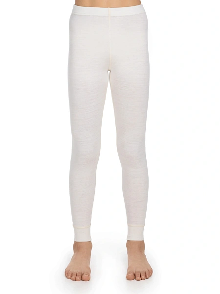 Термолеггинсы детские для девочек-подростков серии SOFT. Знак Woolmark, цвет молочный, фото 1