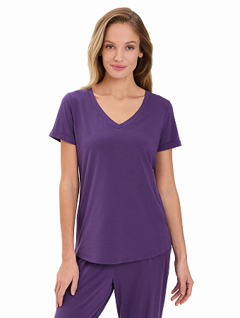 Футболка женская с V-вырезом серии Bamboo, цвет фиолетовый, фото 1