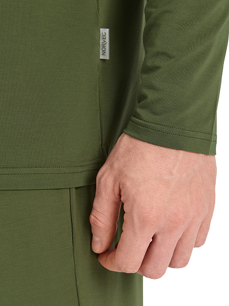 Лонгслив мужской серии Bamboo, цвет олива, фото 3