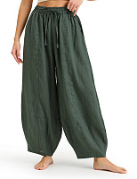 Брюки женские "baggy" серии LINEN Темно-зеленый