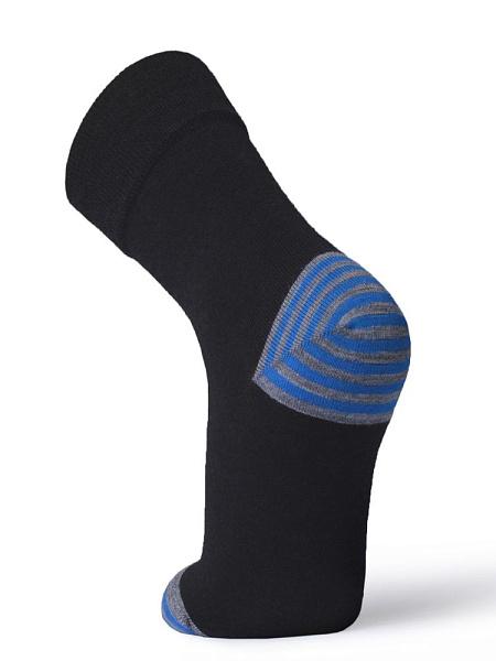 Термоноски детские серии Street, цвет черный + серо-голубая полоска, фото 3