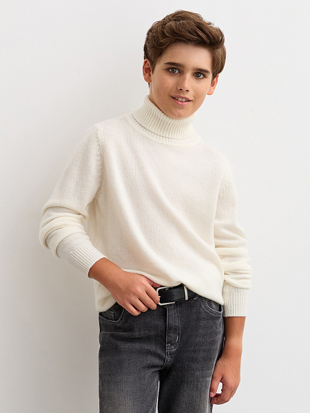 Свитер Merino Base детский для мальчиков, цвет молочный, фото 6