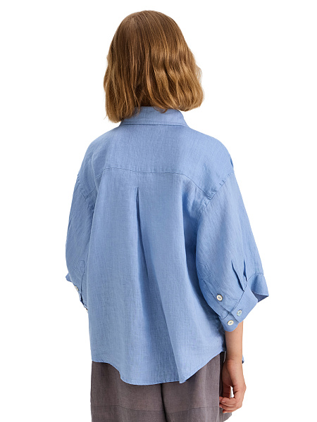 LINEN Рубашка для девочки, цвет голубой пепельный, фото 2