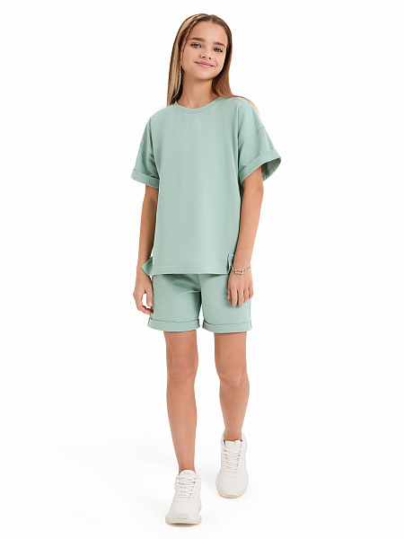 Футболка для девочки ORGANOMICA Cotton, цвет ментол, фото 1