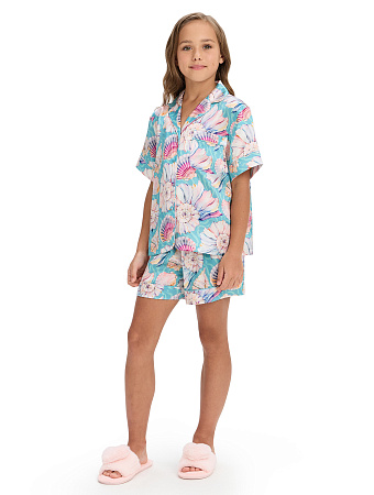 Комплект для девочки SILK (жакет+шорты), цвет принт светлый toile de jouy, цвет принт seashells, фото 1