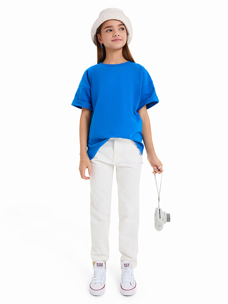 Футболка для девочки ORGANOMICA Cotton, цвет ультрамарин, фото 6