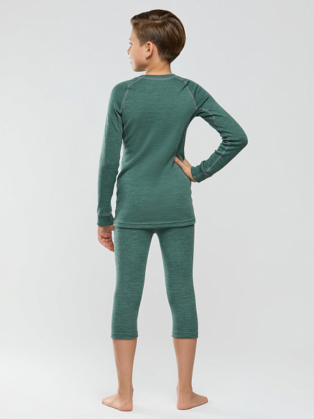 Комплект термобелья для мальчиков серии SPORT WOOL, цвет зеленый, фото 5