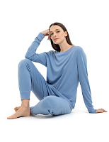 Термопижама для дома и сна женская Голубой пепельный