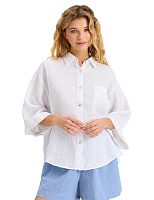 Рубашка женская c широкими рукавами серии LINEN Белый