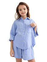 Рубашка для девочек-подростков серии LINEN Лаванда