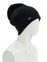 Шапка из шерсти с отворотом Черный