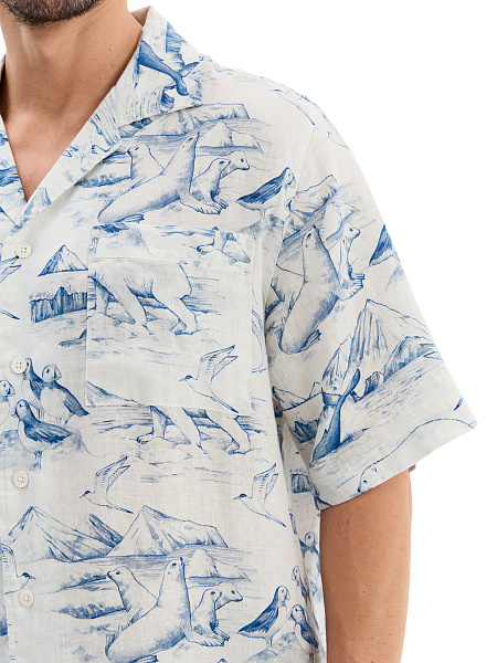 Мужская рубашка LINEN из умягченного льна, цвет паттерн arctic, фото 4