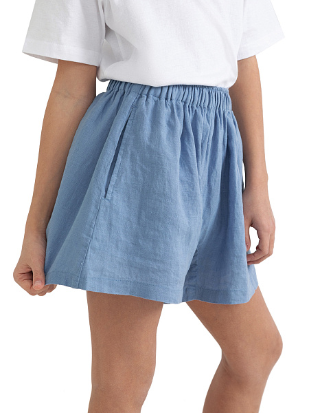 Шорты для девочки серии LINEN, цвет голубой пепельный, фото 2