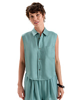 Блуза SILK женская без рукавов Шалфей