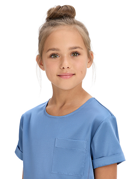 SILK Костюм для девочки, цвет голубой пепельный, фото 4