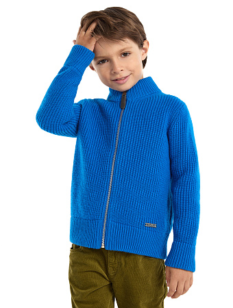 Кардиган шерстяной на молнии для мальчика, цвет синий, фото 1