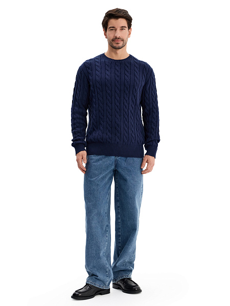 Джемпер Cotton мужской "косы", цвет темно-синий, фото 6