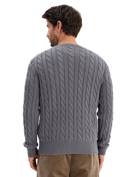 Джемпер Cotton мужской "косы", цвет графитовый, фото 2