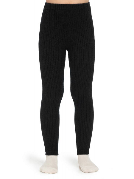 Бесшовные гамаши для детей, 50% шерсть мериносов 50% акрил, цвет черный, фото 2