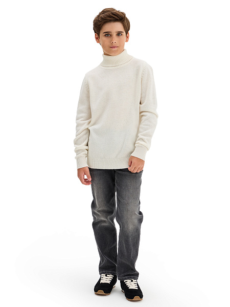 Свитер Merino Base детский для мальчиков, цвет молочный, фото 5