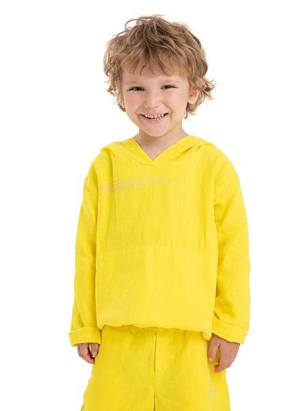 Худи из 100% льна для мальчиков, цвет желтый, фото 1