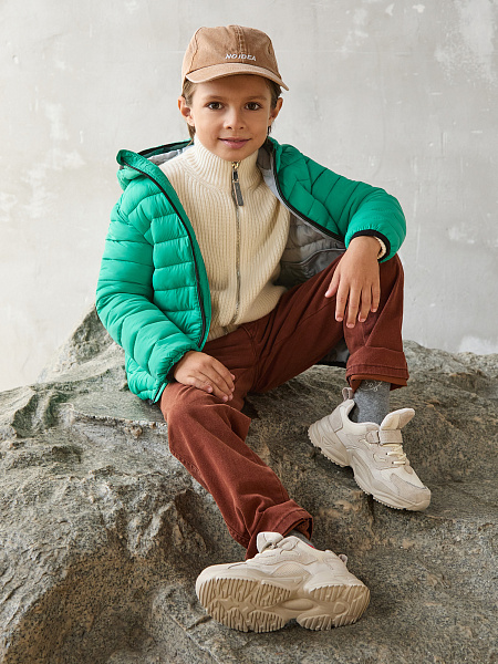 Кардиган шерстяной на молнии для мальчика, цвет молочный, фото 6