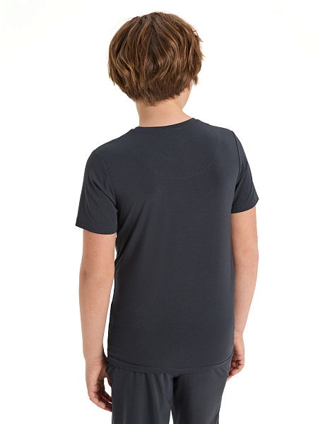 Футболка серии Bamboo для мальчика-подростка, цвет темно-серый, фото 2