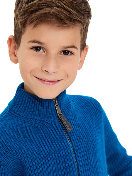 Кардиган шерстяной на молнии для мальчика, цвет арктик, фото 4