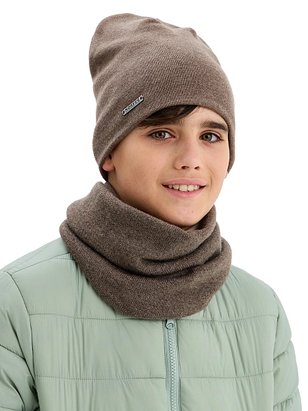Комплект шапка и снуд из 100% шерсти мериносов, фото 1