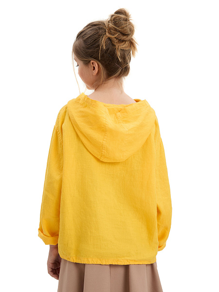 Худи из 100% льна для девочек, цвет манго, фото 5