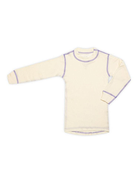 Термофутболка для мальчиков с длинным рукавом серии SOFT, цвет молочный с отстрочкой, фото 3