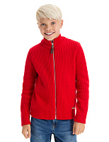 Кардиган шерстяной на молнии для мальчиков-подростков Красный
