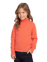 Свитер Cashmere детский с высоким воротом Коралловый