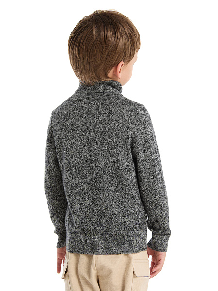 Свитер Cash Touch детский для мальчиков, цвет черно-белый меланж, фото 2